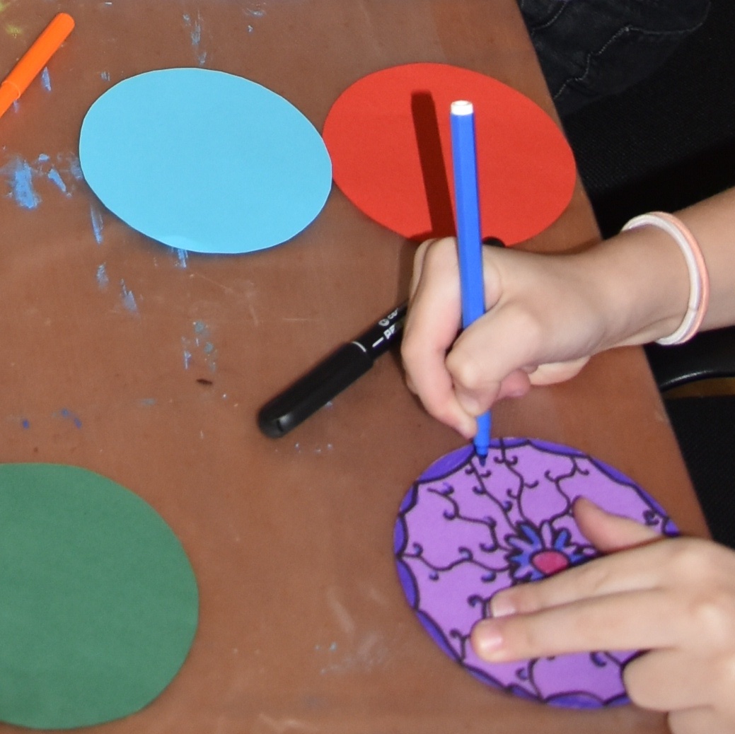 Mozaika z kruhov: Kreslenie ornamentu