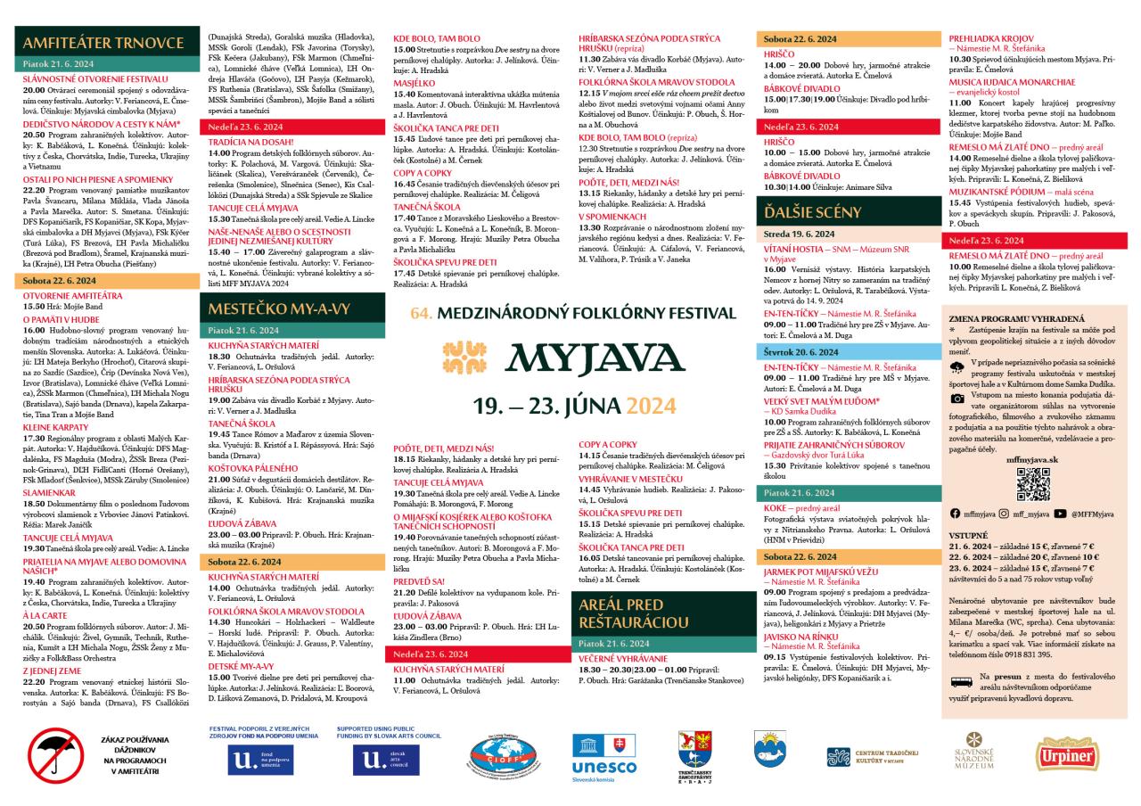 Myjava 2024, programový plagát