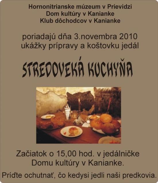 Stredoveká kuchyňa, pozvánka