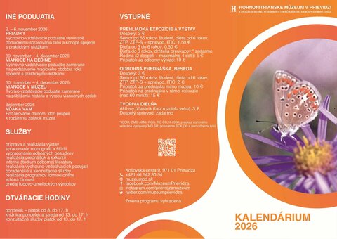 Múzejné kalendárium 2026